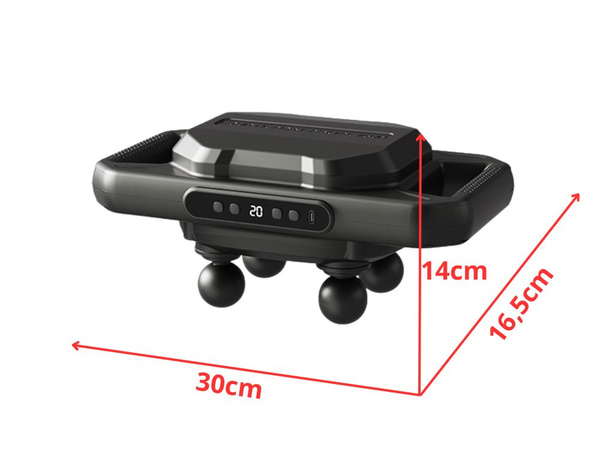 Kraftvolles körper-massagegerät 4 köpfe 20 stufen der stärke + 6 pulsmodi usb