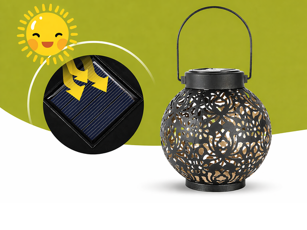 DEKORATÍV NAPENERGIA-LÁMPÁS LED NAPENERGIA-LÁMPÁS FEKETE FÜGGŐ LÁMPA