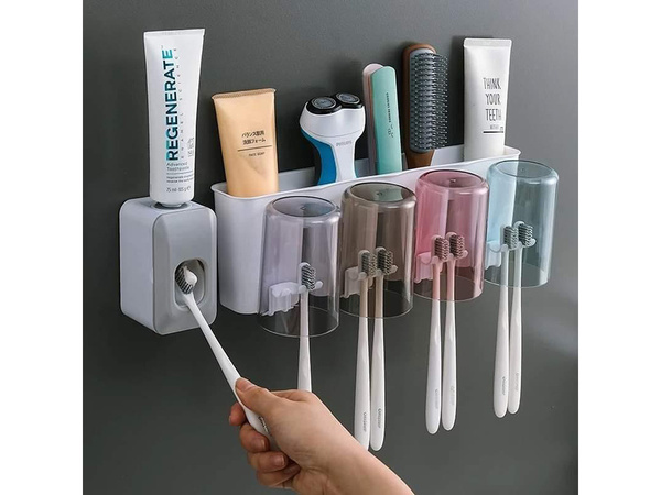 Fogkefe szervező csészék fogkrém adagoló