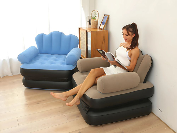 2en1 sofá inflable sillón cama reclinable con respaldo reposabrazos daybed