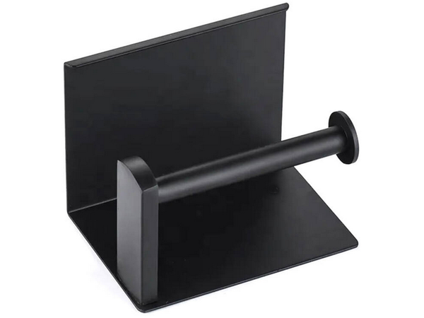 Portarrollos de papel higiénico con estante para teléfono loft negro wc acero