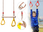 CHILDREN'S WOODEN GARDEN SWING GYMNASTIC TRAPEZE WITH HANDLES