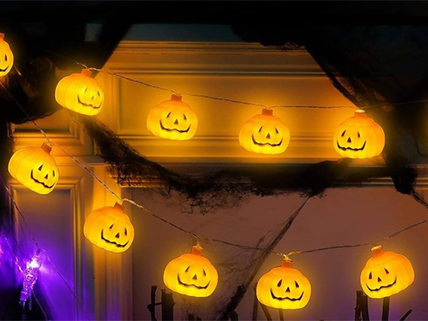 Tekvicové svetlá 10 viedlo závesné halloween 200cm svetelná dekorácia tekvicová dekorácia
