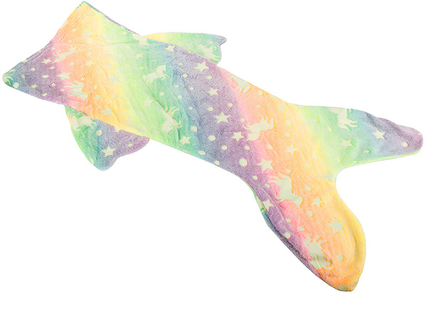 Coada sirenei pătură pătură sac de dormit cald luminos pentru fete cal moale