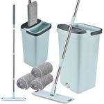 Mop plat cu storcător storcător mop de podea cu două camere 3x tampoane