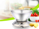 Balance de cuisine electronique digitale avec bol 5kg lcd argent metal
