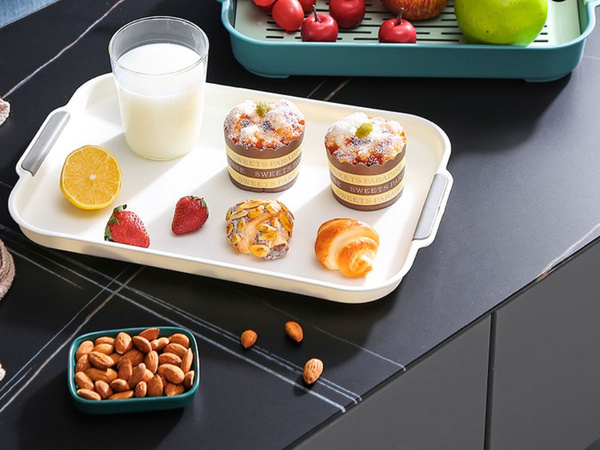 Bandeja de plástico para servir desayunos, bebidas, pasteles y postes