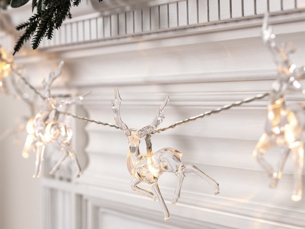 Jõulutuled põhjapõdra garland 10 led koos glitteriga jõulupuu jaoks