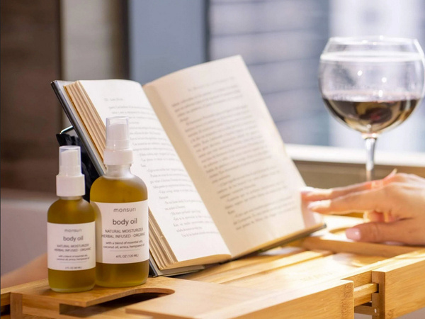 Półka na wannę regulowana duża bamboo spa nakładka