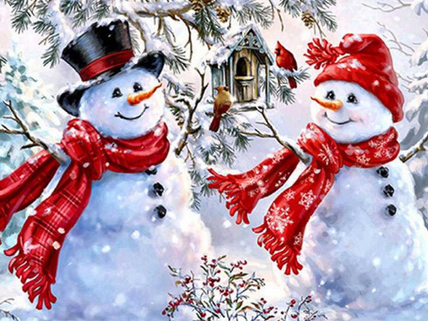 Gyémánt hímzés hóember készlet karácsony 5d