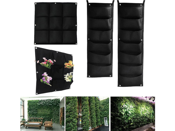 Vertical plant bag hanging felt 7 pockets for seedlings decoration