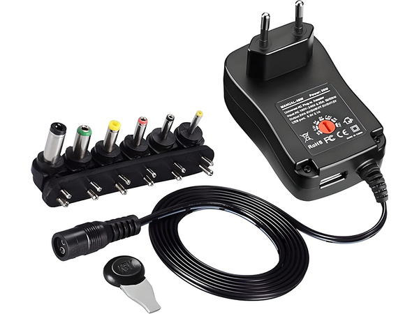 ÎNCĂRCĂTOR UNIVERSAL DE ALIMENTARE REGLABIL MULTI-GAMĂ 6 CONECTORI 3V-12V