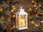 DECORATIVE LED LANTERN WITH ELECTRIC BATTERY-POWERED CANDLE