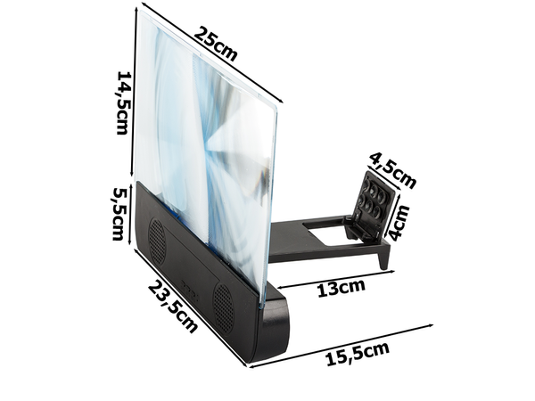 Magnifying glass viewing screen phone speaker bt