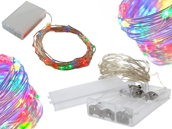 Fire luminoase 100 leduri cu baterii 10m multicolor