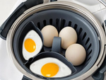 Tojásfőző betét 2 az 1-ben konyhai robotgéphez, 6 tojás befogadására alkalmas kosárral