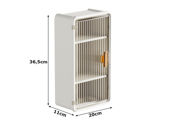 Estante de baño de pared colgante de 3 niveles con puerta y hueco para pañuelos