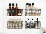 Cesta colgante organizador metálico estante colgante cocina negro
