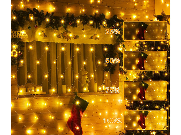 Svetelná clona 160led vianočné osvetlenie usb pilot white white 2x2,6m