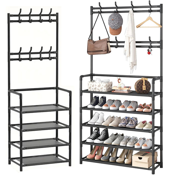 5-nadstropni kovinski plašč stojalo čevlji torbice podstrešje garderoba