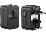 Adaptera socket savienotājs uk usa eu aus universal 2x usb worldwide