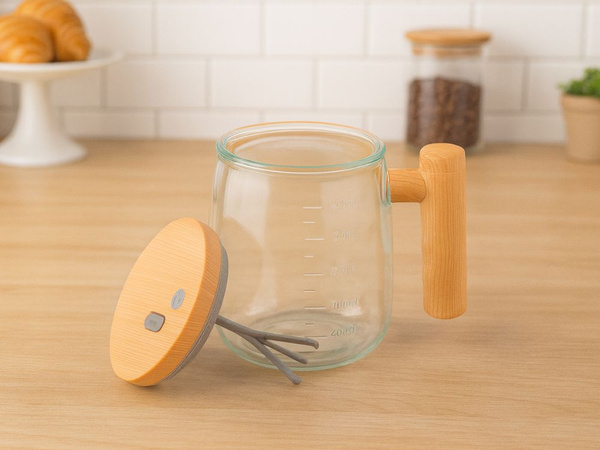 Self-stirring mug for coffee, tea and other beverages, glass, electric, 400 ml