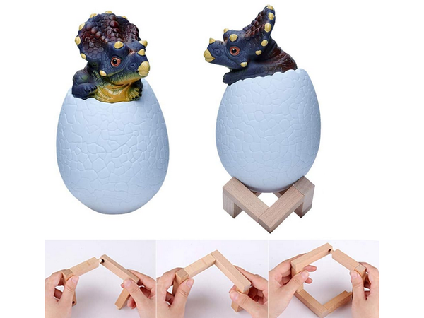 Lampka nocna dinozaur triceratops jajko rgb led jajo świecące dla dzieci