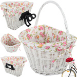 Large wicker bicycle basket click handlebar basket with insert