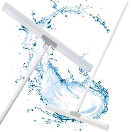 Water scraper for floors, windows and mirrors with a long telescopic handle