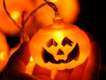 Lumières 10 led hanging pumpkins halloween 200cm glowing decoration pumpkin decoration