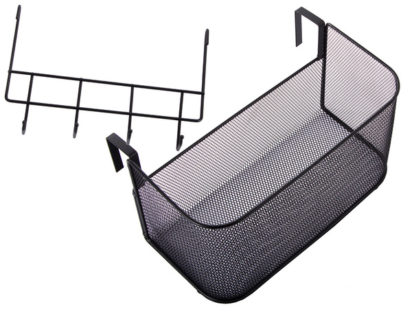 Cesta metal puerta organizador colgar estante ganchos