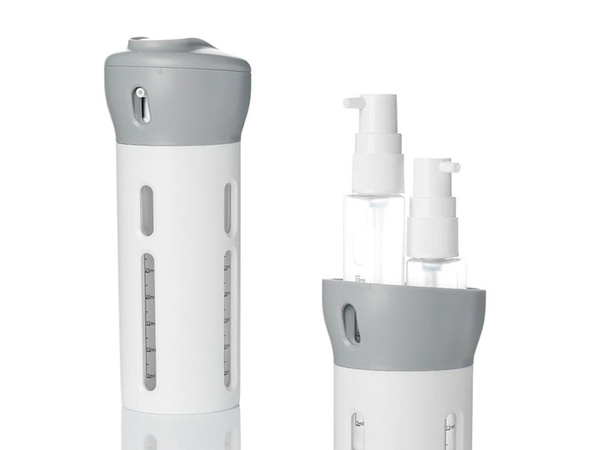 Kelionių organizatorius, skirtas kosmetikos skysčių dozatoriui