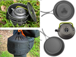 Camping cookware set kemping kettle frying pan 18in1