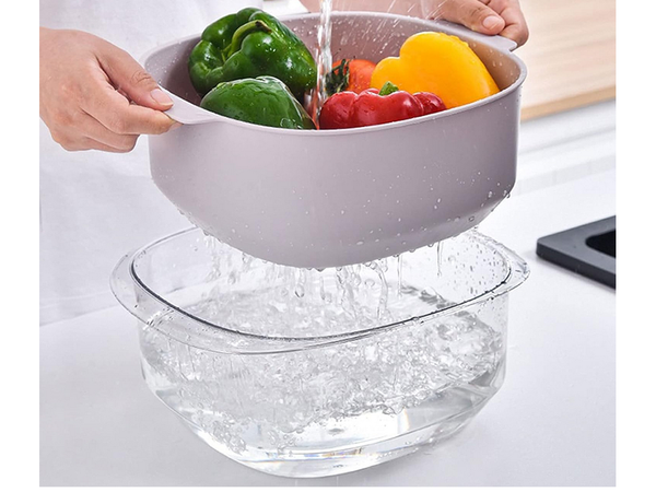 Double bol pour le lavage des fruits passoire panier passoire passoire