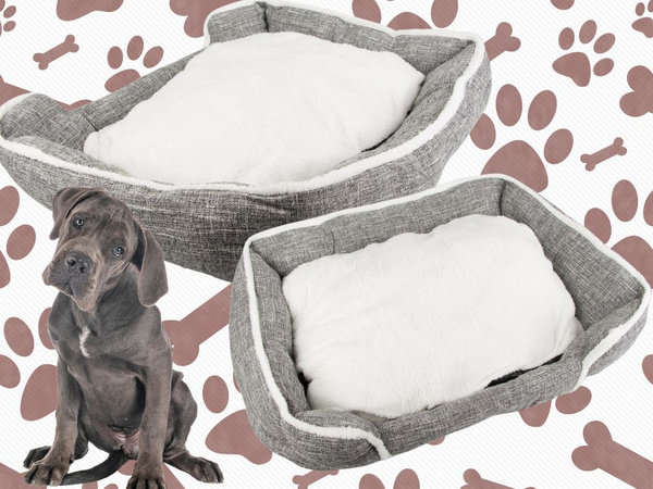 Dog bed soft comfortable fluffy bed with cushion size xl