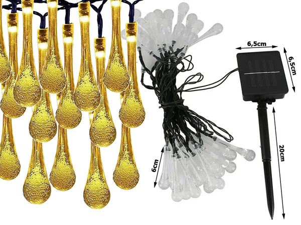 Solar lights garden icicle garland terrace balcony 20 led
