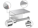 TOILET PAPER HOLDER WITH TELEPHONE SHELF FOR BATHROOM WC STEEL