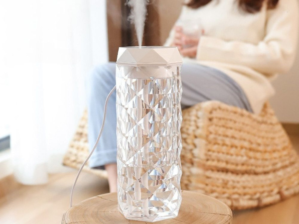 Humidificateur d'air diffuseur d'aromatherapie brume usb rgb cristal