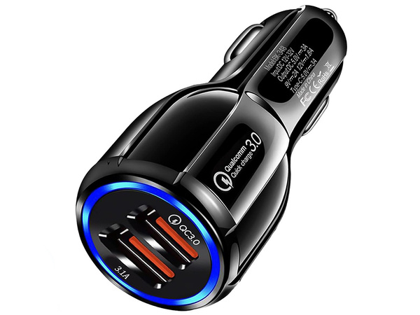 2xusb quickcharge 3.0 automobilinis įkroviklis, skirtas cigarečių uždegiklio lizdui