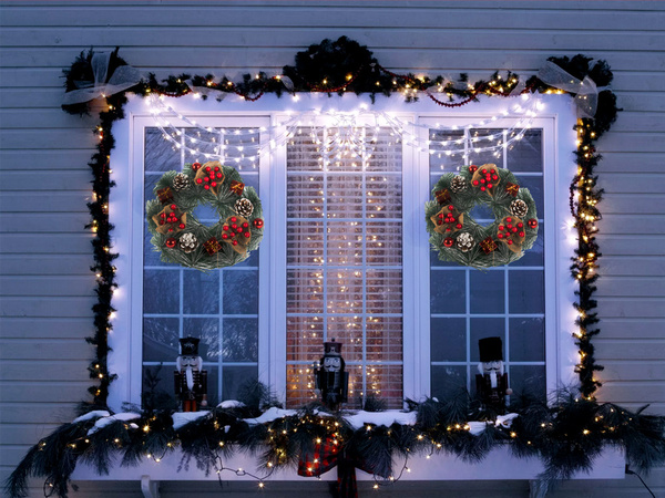 Ghirlandă de crăciun coroană de crăciun decorațiuni de crăciun ușă decorare fereastră