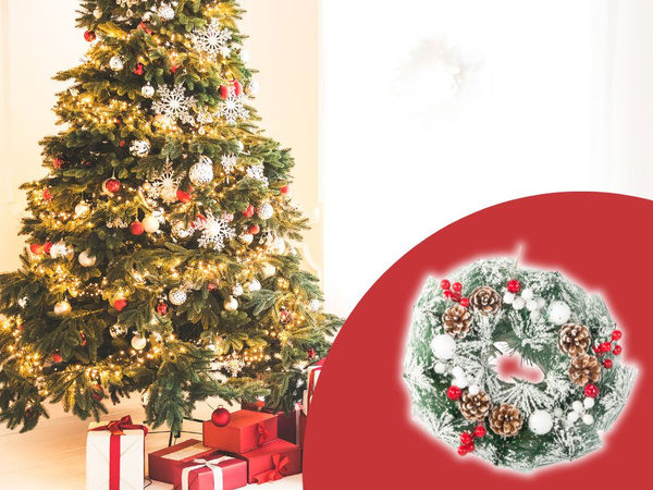 Guirlande couronne de noël décorations de noël décoration de porte fenêtre