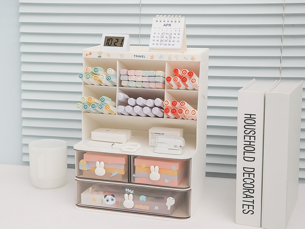 Cabinet organiser desk organiser shelves for cosmetics small items drawers