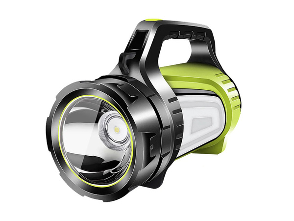 Wiederaufladbare taschenlampe led suchscheinwerfer powerbank leistungsstark