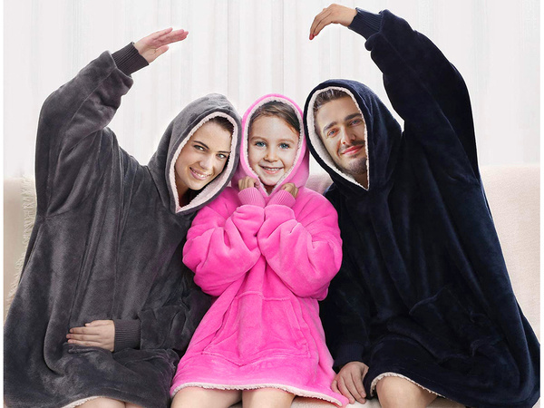 Warm sweatshirt oversize blanket xxl 2in1 thick fleece