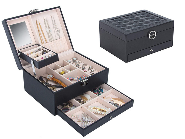 Šperkovnica organizér box zrkadlo prípad priestranný box