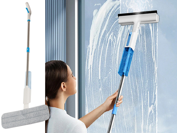 Plaša mops ar spray spray window washer 3x spilventiņi 2in1