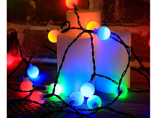 Saulės sodo girliandų žibintai 40 vadovaujama daugiaspalvė