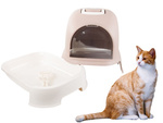 Cat litter tray large closed for litter shovel sturdy pull-out