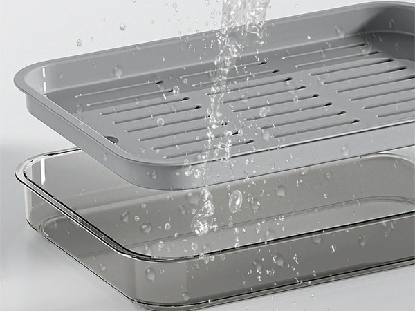 Two-layer kitchen tray drining rack for dishes vegetables fruit plastic