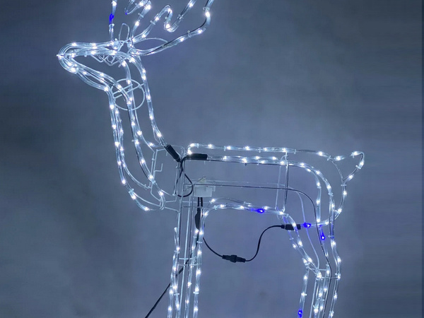Leuchtendes rentier 216 led weihnachtsdekoration mit beweglichem kopf grosser garten